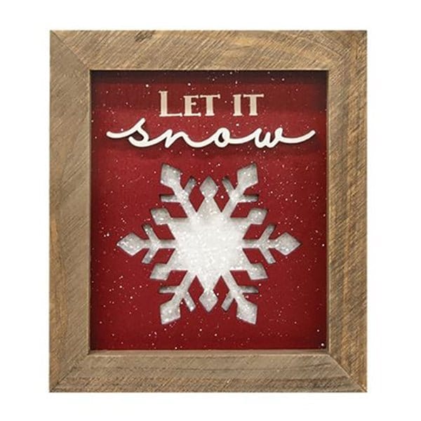 Let It Snow Framed Laser Cut Wood Sign-Craft Wholesalers-The Village Merchant