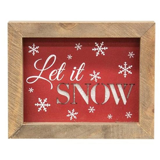 Let It Snow Shadowbox Frame Sign - Laser Cut Wood-Craft Wholesalers-The Village Merchant