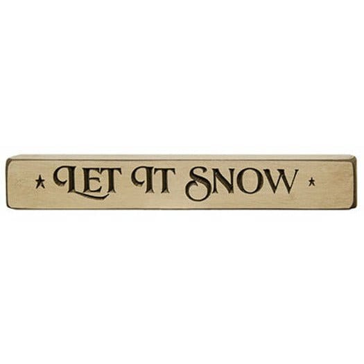 Let It Snow Sign - Engraved Wood 12&quot; Long-Craft Wholesalers-The Village Merchant