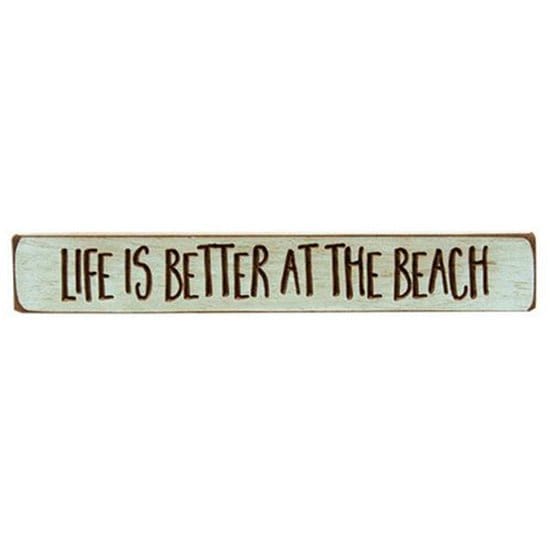 Life Is Better At The Beach Sign - Engraved Wood 12&quot; Long-Craft Wholesalers-The Village Merchant