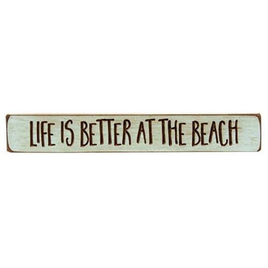 Life Is Better At The Beach Sign - Engraved Wood 12" Long-Craft Wholesalers-The Village Merchant