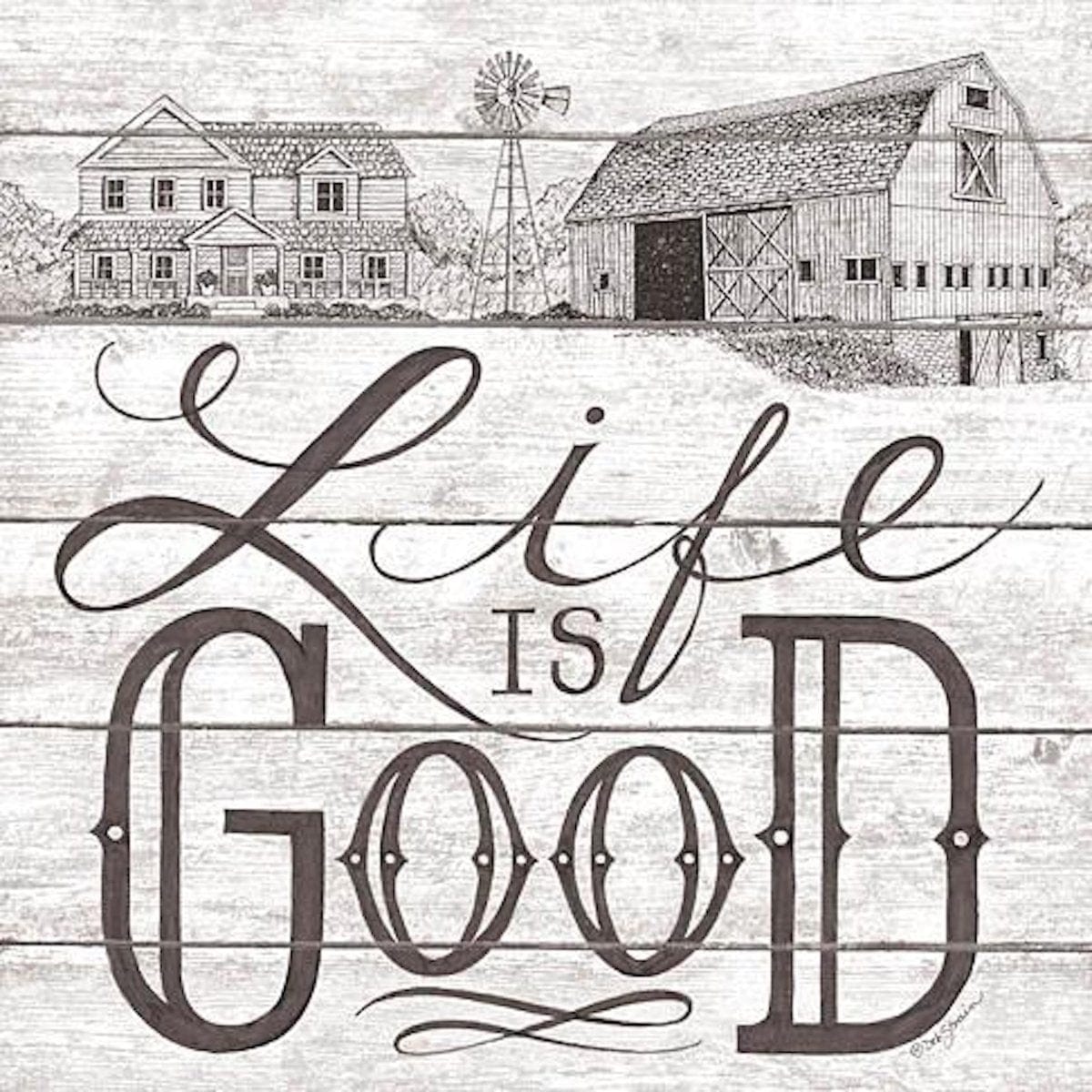 Penny Lane Publishing Life Is Good By Deb Strain Art Print - 12 X 12