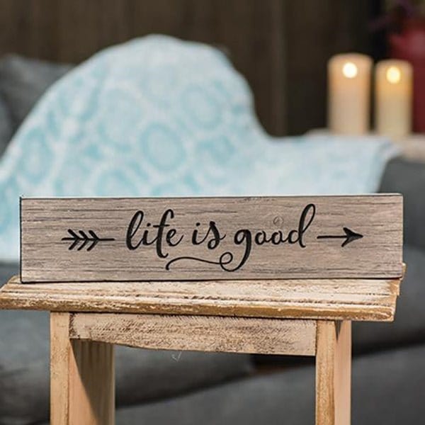 Life Is Good Sign - Engraved Wood 16" Wide-Craft Wholesalers-The Village Merchant