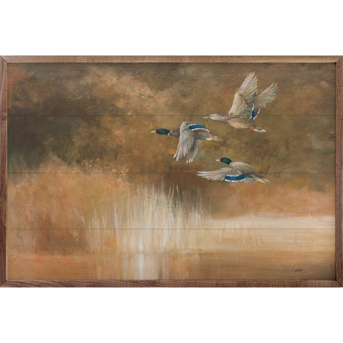 Kendrick Home Walnut Frames Life On The Lake By Julia Purinton Printed and Framed Wall Sign