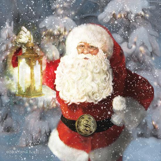 Light The Way Santa By Bluebird Barn Art Print - 12 X 12-Penny Lane Publishing-The Village Merchant