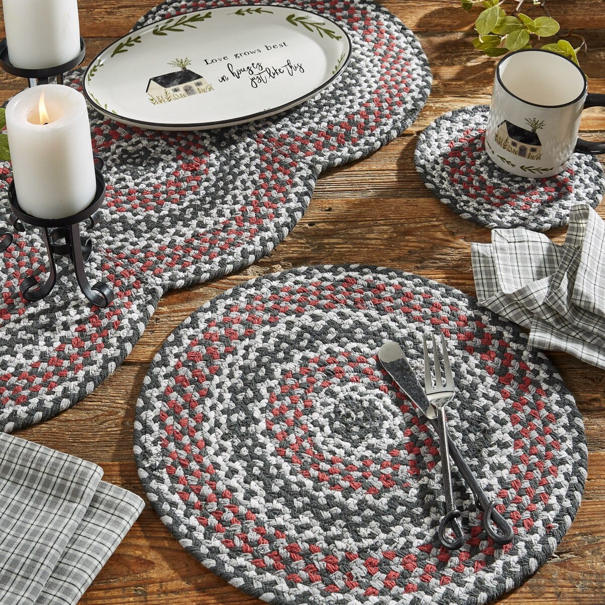 Park Designs Limestone Braided Table Runner 54'' Long
