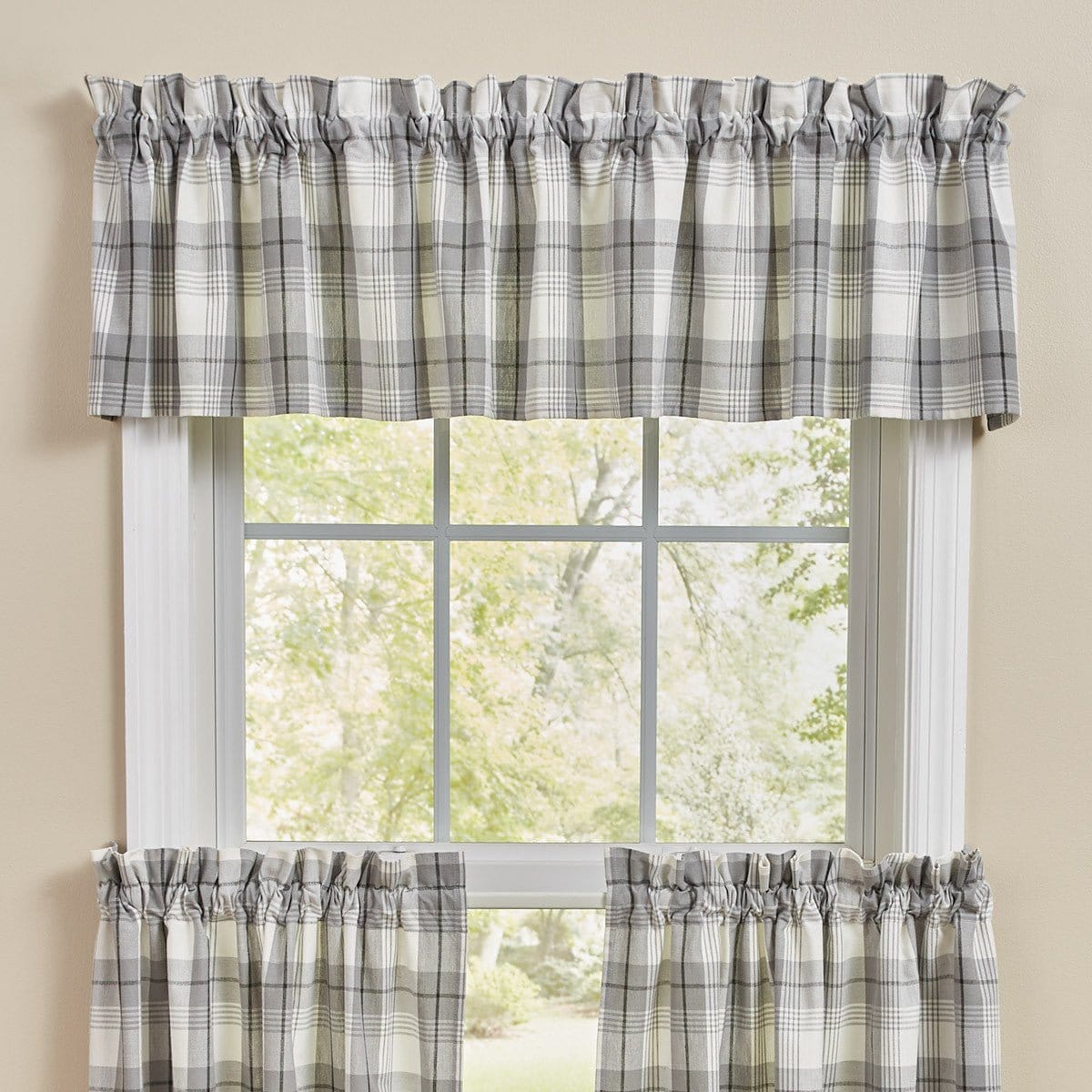 Limestone Plaid Valance Unlined-Park Designs-The Village Merchant