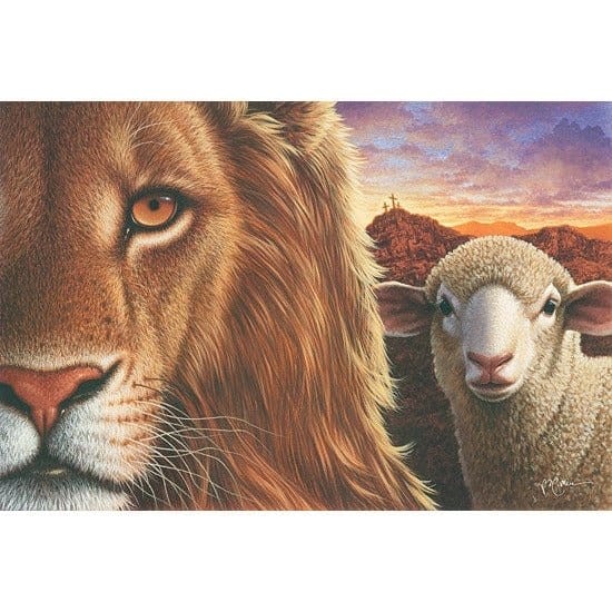 Lion And Lamb By Richard Cowdrey Art Print - 12 X 18-Penny Lane Publishing-The Village Merchant