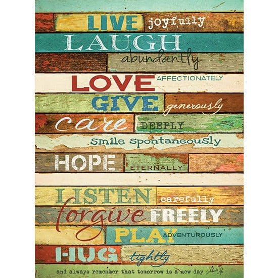 Penny Lane Publishing Live Joyfully By Marla Rae Art Print - 18 X 24