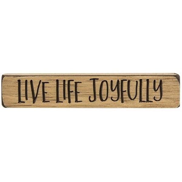 Live Life Joyfully Sign - Engraved Wood 9" Long-Craft Wholesalers-The Village Merchant