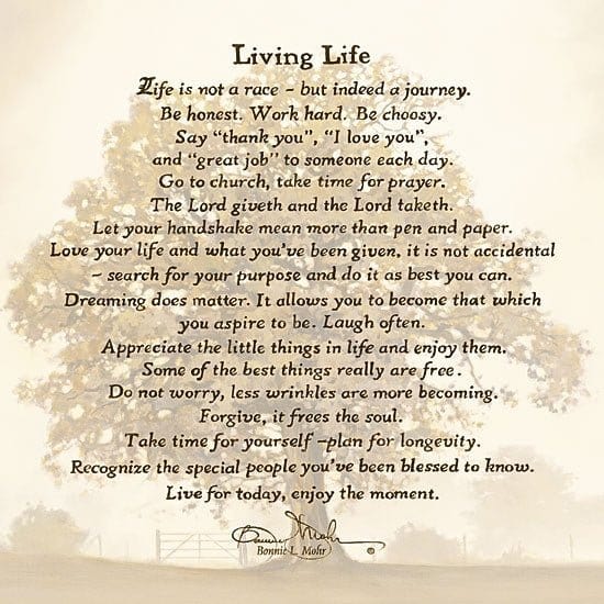 Living Life By Bonnie Mohr Art Print - 18 X 18-Penny Lane Publishing-The Village Merchant