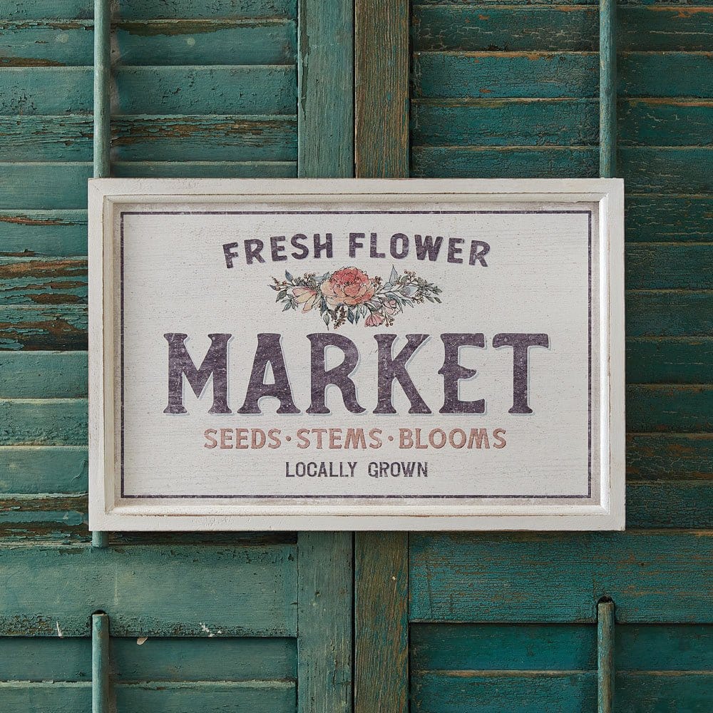 Locally Grown Flower Market Framed Sign - Printed Wood-CTW Home-The Village Merchant