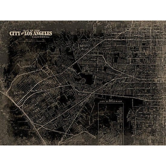 Los Angels City Map By Lauren Rader Art Print - 12 X 16-Penny Lane Publishing-The Village Merchant