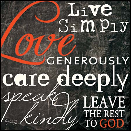 Penny Lane Publishing Love Generously By Marla Rae Art Print - 12 X 12