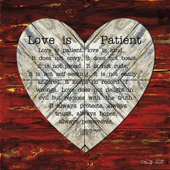 Love Is Patient By Cindy Jacobs Art Print - 12 X 12-Penny Lane Publishing-The Village Merchant