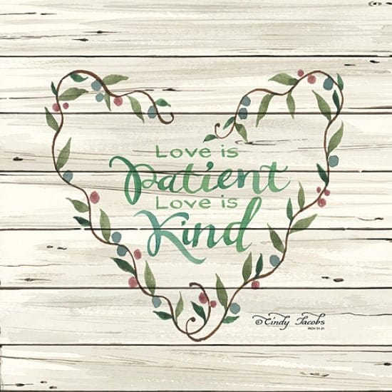 Love Is Patient Heart Wreath By Cindy Jacobs Art Print - 12 X 12-Penny Lane Publishing-The Village Merchant