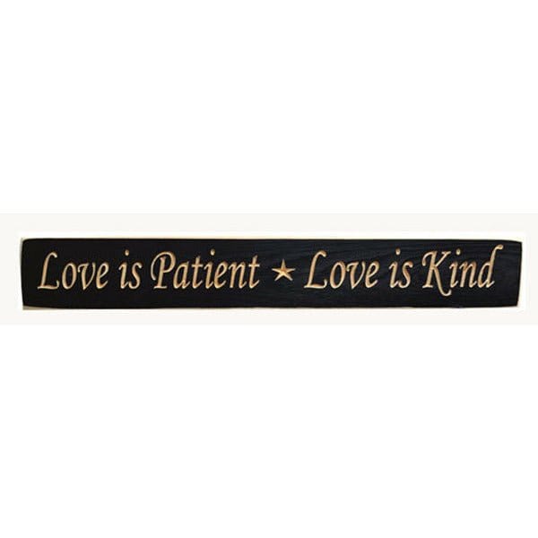 Love Is Patient, Love Is Kind Sign - Engraved Wood 24&quot; Long-Craft Wholesalers-The Village Merchant