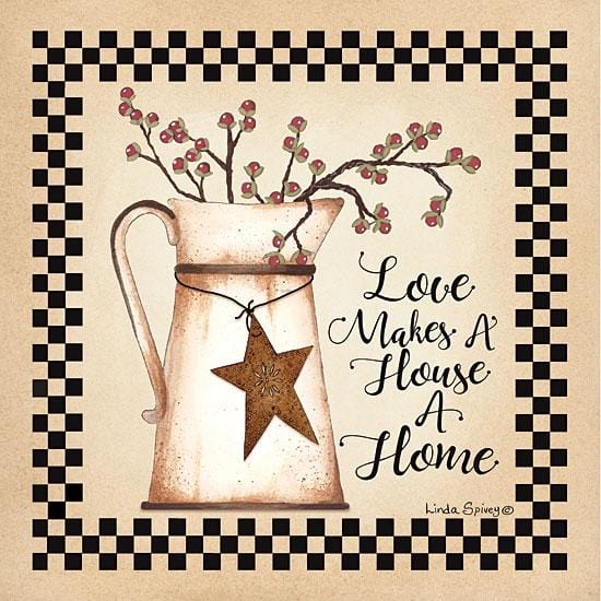 Love Makes A House A Home By Linda Spivey Art Print - 12 X 12-Penny Lane Publishing-The Village Merchant