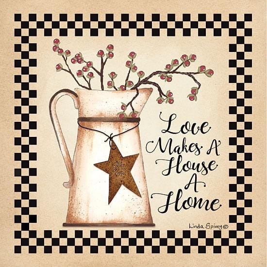 Love Makes A House A Home By Linda Spivey Art Print - 12 X 12-Penny Lane Publishing-The Village Merchant