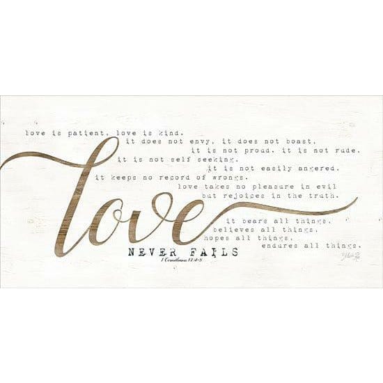 Love Never Fails By Marla Rae Art Print - 9 X 18-Penny Lane Publishing-The Village Merchant