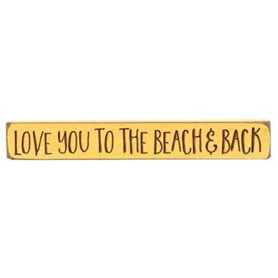 Love You To The Beach &amp; Back Sign - Engraved Wood 12&quot; Long-Craft Wholesalers-The Village Merchant