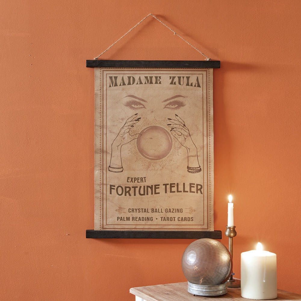 Madame Zula Fortune Teller Canvas Wall Hanging-CTW Home-The Village Merchant