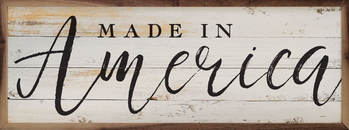 Kendrick Home Walnut Frames Sizes Made In America Whitewash Printed and Framed Wall Sign