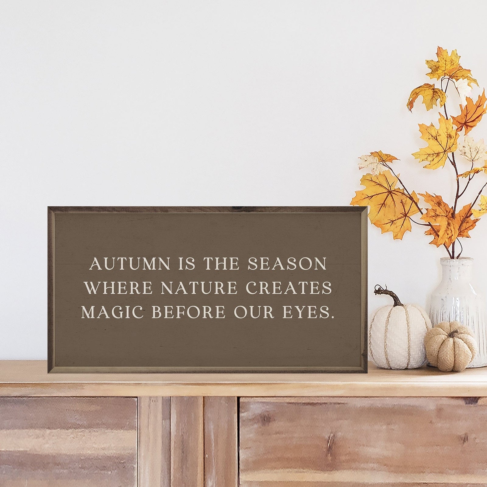 Kendrick Home Walnut Frames 16x8 Magic Before Our Eyes Brown Printed and Framed Wall Sign