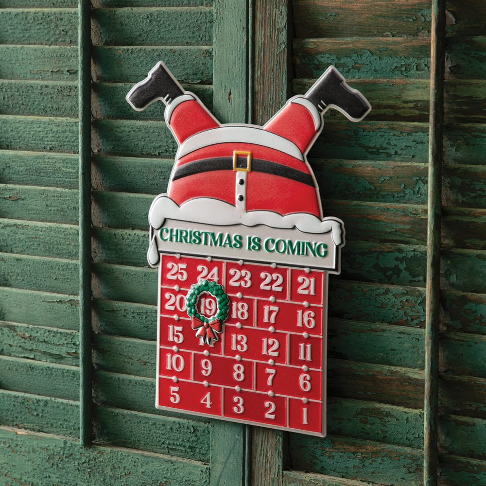 Magnetic Christmas Countdown Embossed Metal Sign