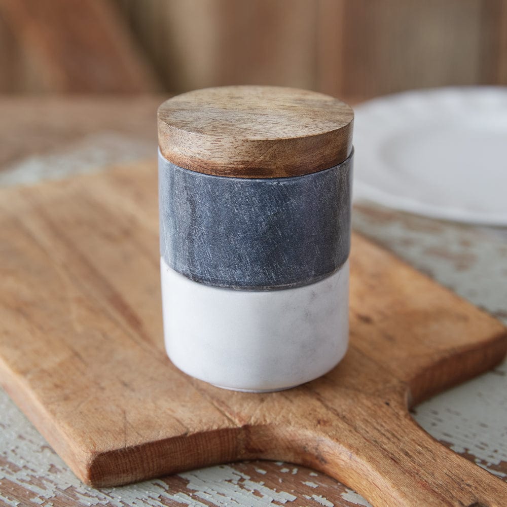 Marble Stacking Salt &amp; Pepper Pinch Pots With Lid