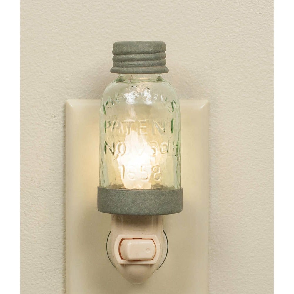 Mason Jar Barn Roof Gray Night Light-CTW Home-The Village Merchant