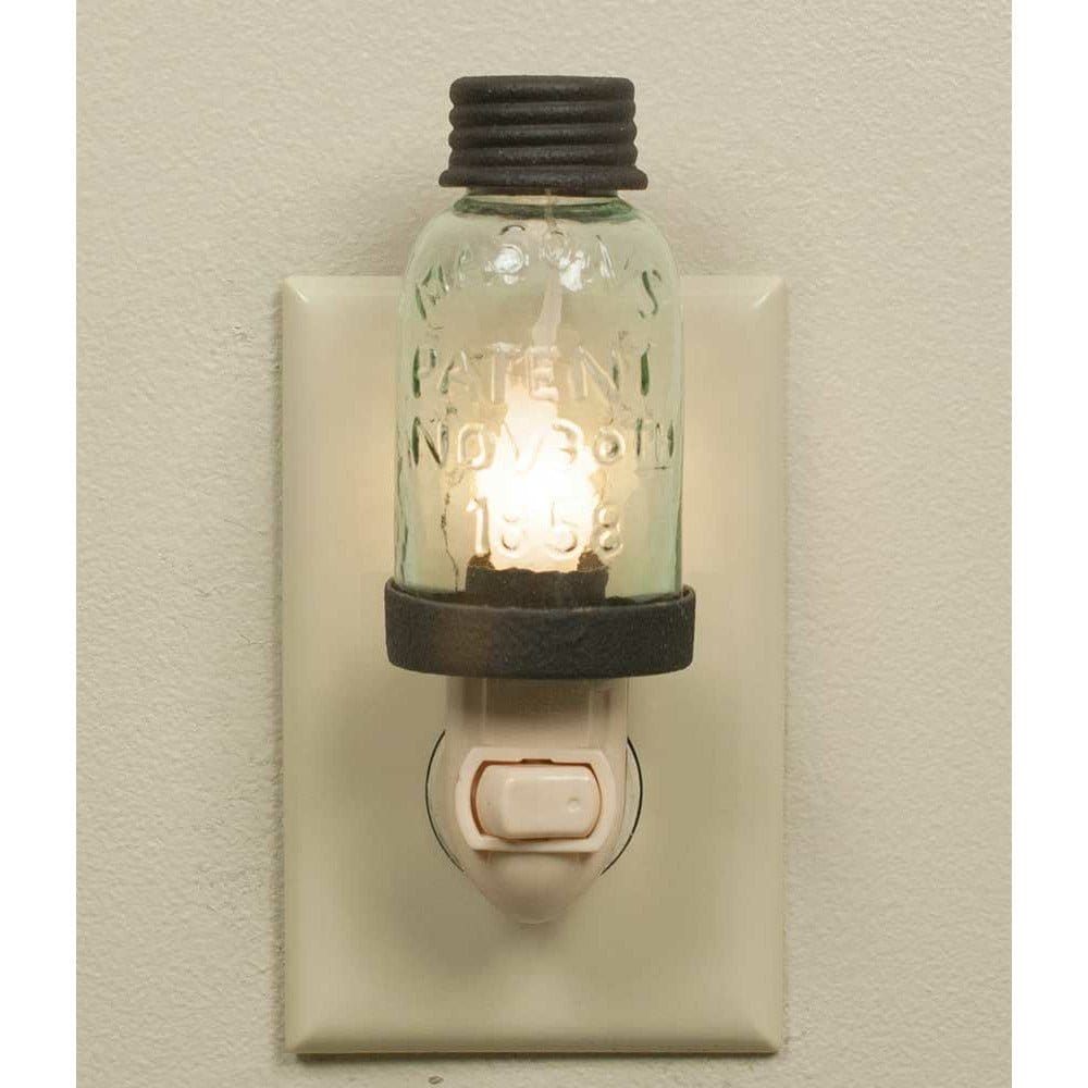 Mason Jar Rustic Brown Night Light-CTW Home-The Village Merchant