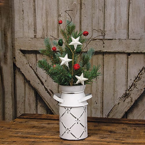 Medium Red, Green and White Jingle Bell and Star Pick / Spray 20&quot; High