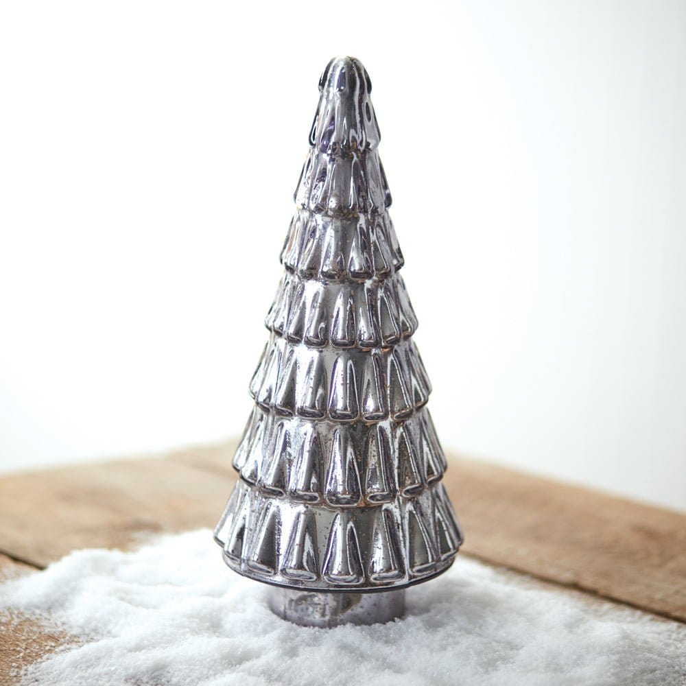 Mercury Glass Retro Christmas Tree in Silver-CTW Home-The Village Merchant