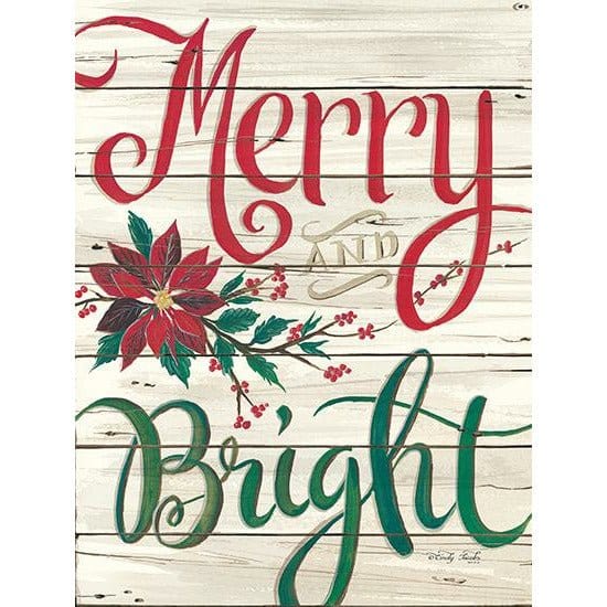 Merry &amp; Bright Shiplap By Cindy Jacobs Art Print - 12 X 16-Penny Lane Publishing-The Village Merchant