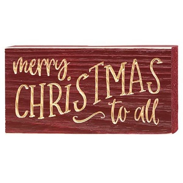 Merry CHristmas To All Sign - Engraved Wood 8&quot; Long-Craft Wholesalers-The Village Merchant