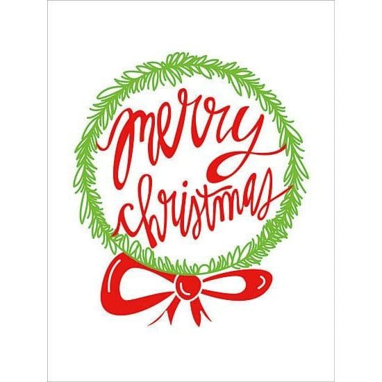 Penny Lane Publishing Merry Christmas Wreath By Erin Barrett Art Print - 12 X 16