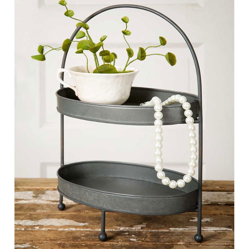 Metal Caddy / Tray / Stand With Handle 2 Tier-CTW Home-The Village Merchant