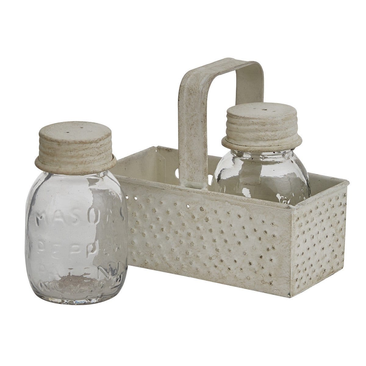 Metal & Glass grader Mason Jar Salt & Pepper Shakers With Caddy-Park Designs-The Village Merchant