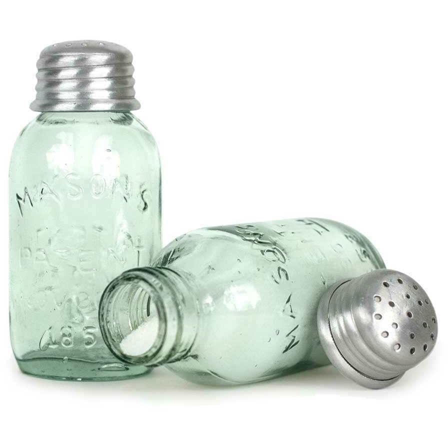 Metal & Glass Mini Mason Jar Salt & Pepper Shakers-CTW Home-The Village Merchant