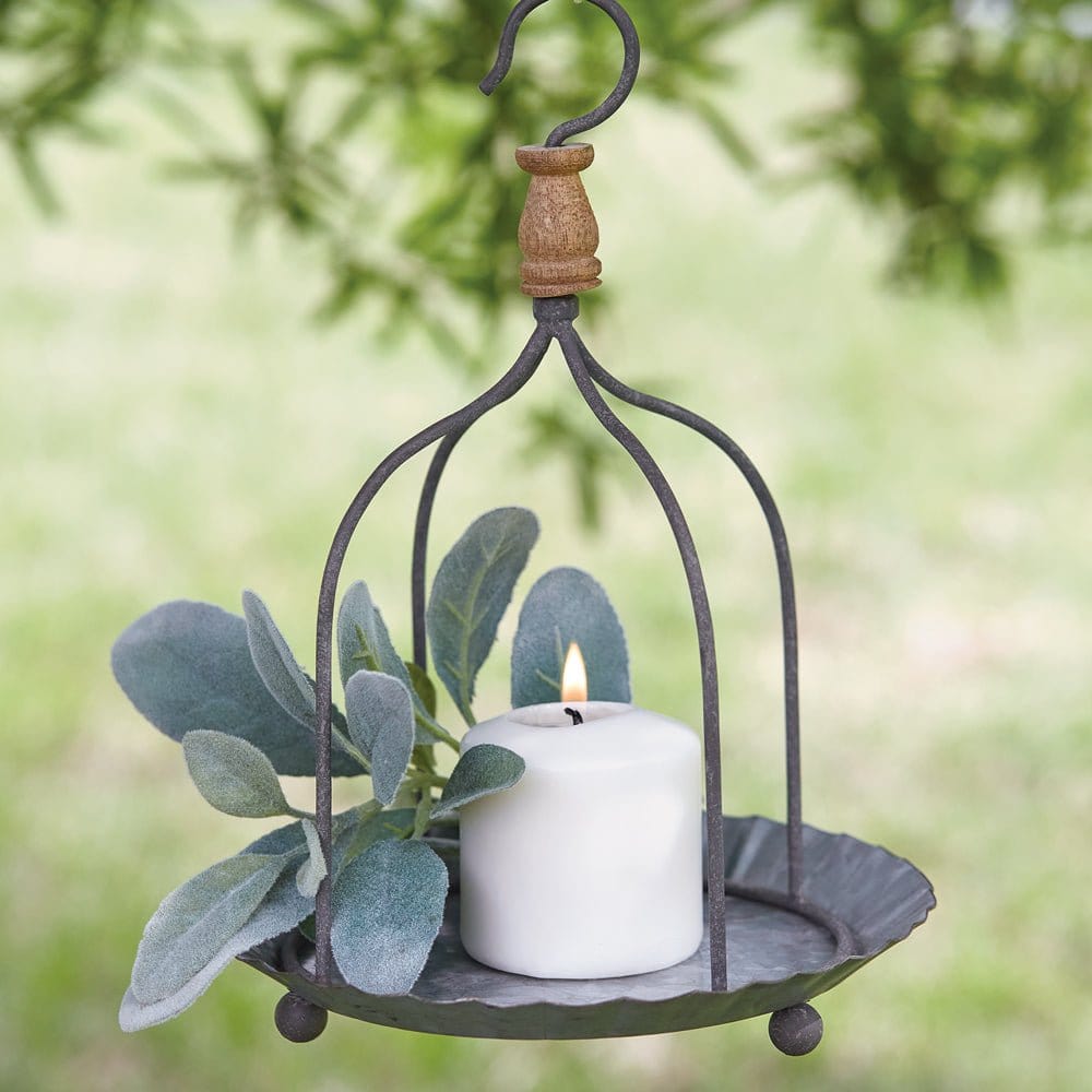 Metal Hanging Farmhouse Candle Pan For Pillar Candles-CTW Home-The Village Merchant