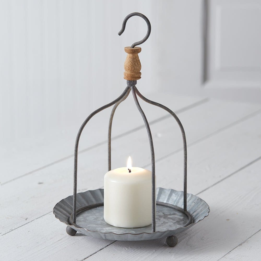 Metal Hanging Farmhouse Candle Pan For Pillar Candles-CTW Home-The Village Merchant