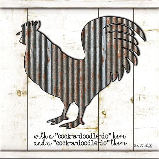 Metal Rooster By Cindy Jacobs Art Print - 12 X 12-Penny Lane Publishing-The Village Merchant