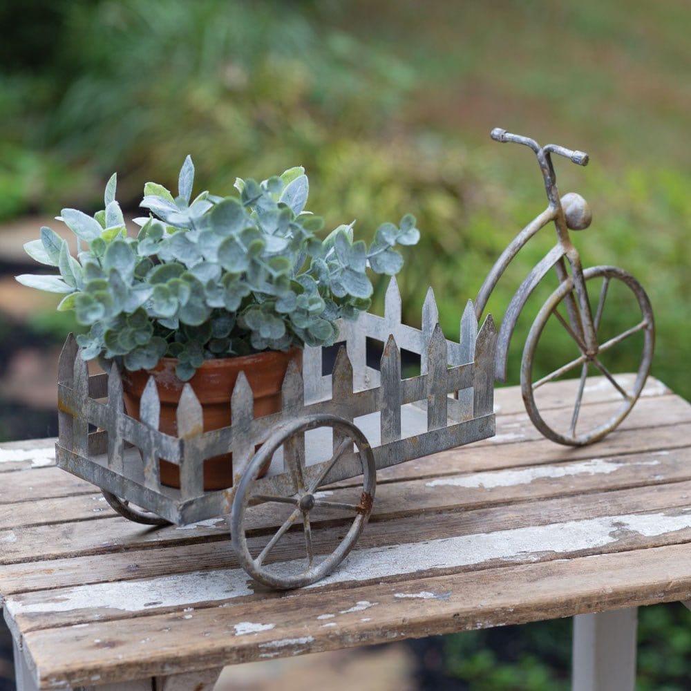Metal Tabletop Trike Flower Cart Planter-CTW Home-The Village Merchant