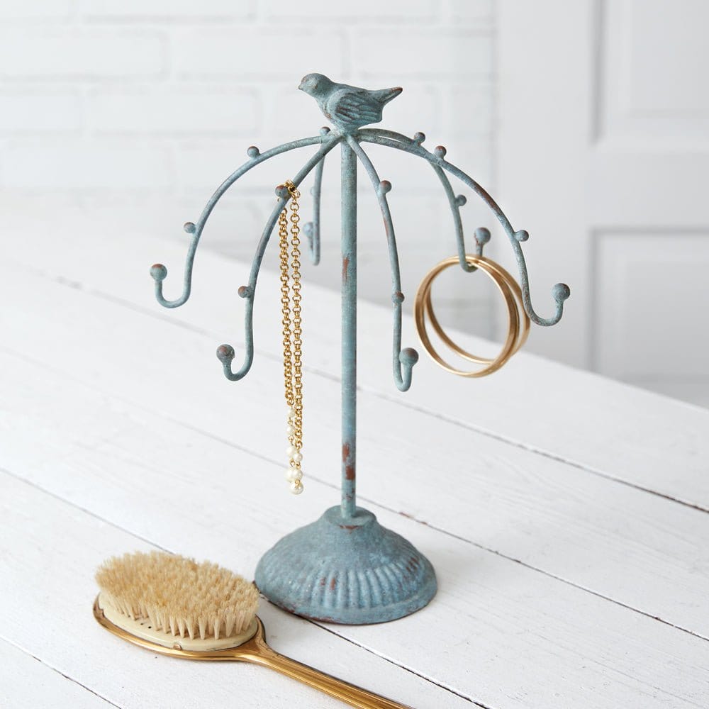 Metal Verdigris Jewelry Organizer / Display with Songbird-CTW Home-The Village Merchant