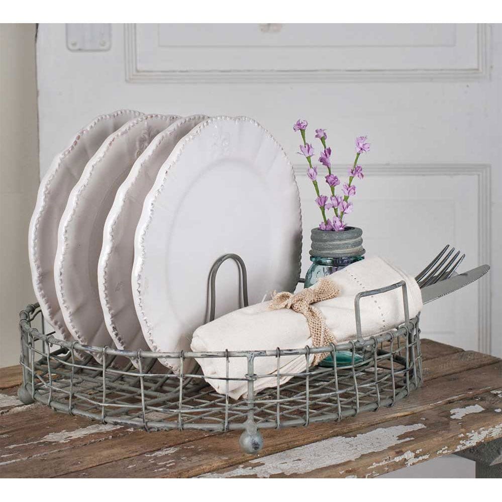 Metal Vintage Dish / Plate Rack / Holder-CTW Home-The Village Merchant