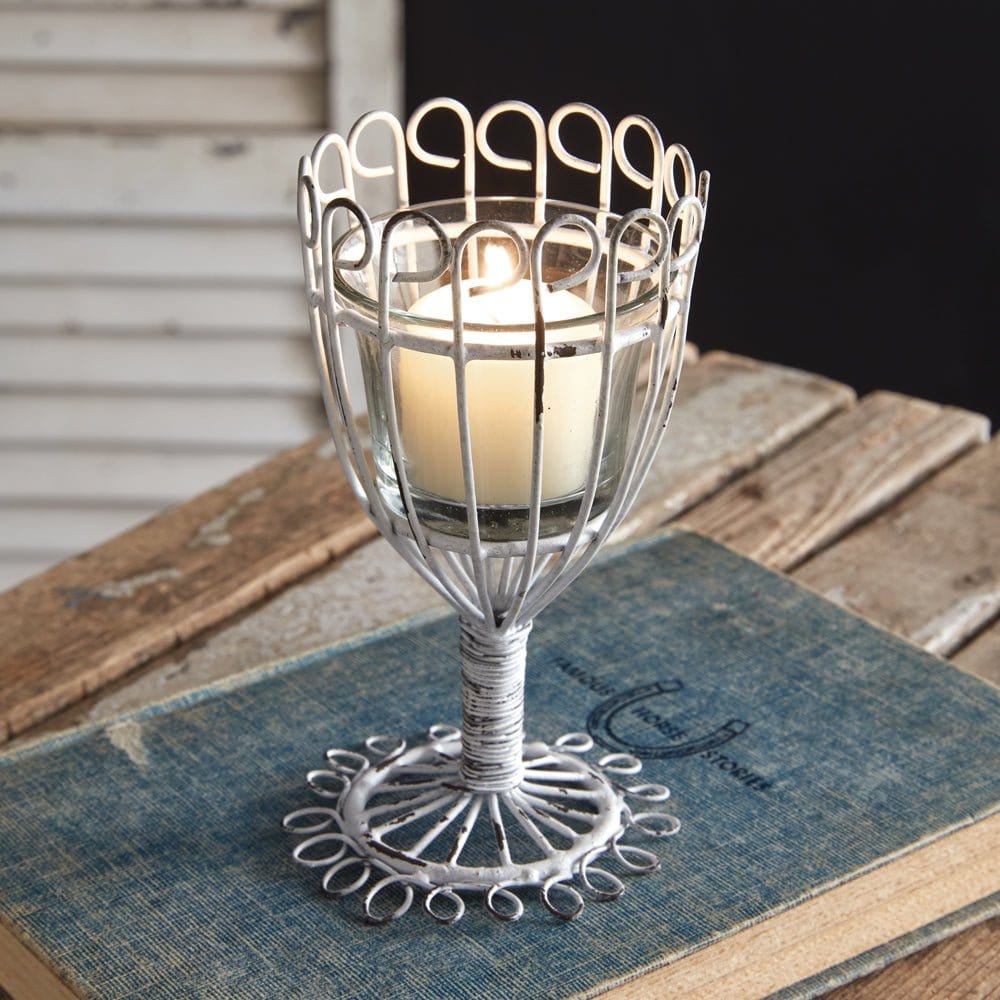 Metal Wire Flower Candle Holder For Votive & Tealight Candles-CTW Home-The Village Merchant