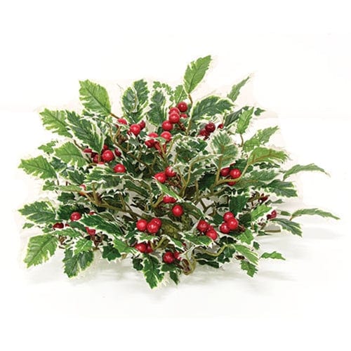Mini Holly Leaves & Berries Half Sphere 10" Diameter