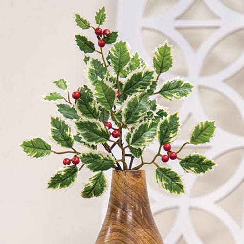 Mini Holly Leaves &amp; Berries Pick / Spray 14&quot; High