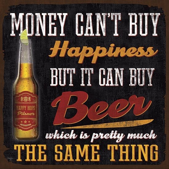 Money Can&#39;t Buy Happiness By Mollie B Right Art Print - 12 X 12-Penny Lane Publishing-The Village Merchant